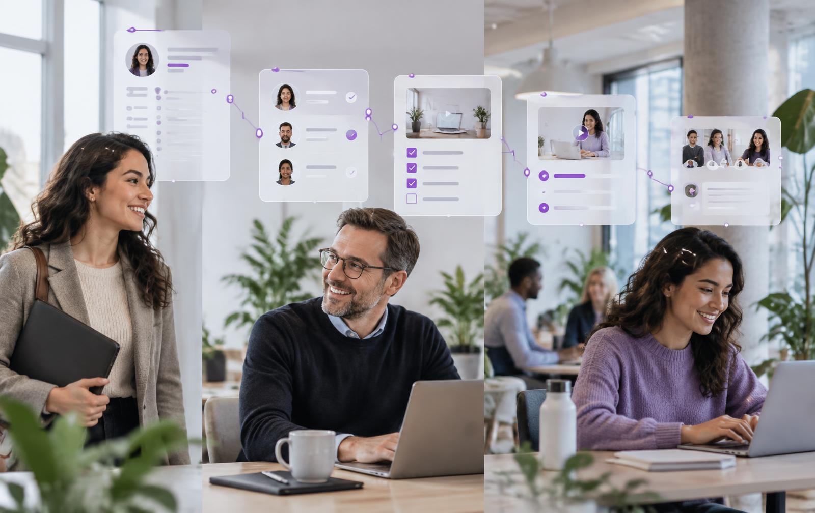 Connected Efectio talent journey from candidate profile and hiring decisions to onboarding, learning and engagement